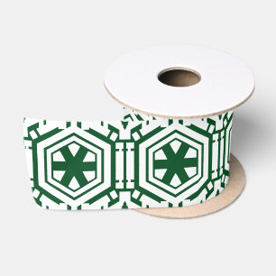 Ruban En Satin Noël vert foncé flacons blancs neige étoiles