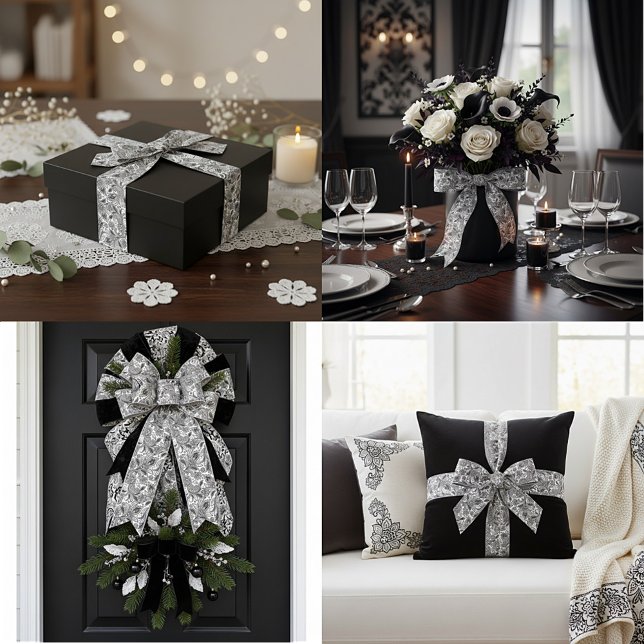 Ruban En Satin Noir et blanc (Créateur téléchargé)