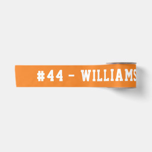 Ruban En Satin Nom et numéro personnalisés orange - Accueil