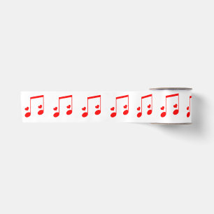 Ruban En Satin Note musicale Simple Red Hearts