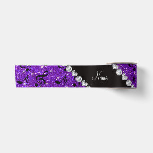 Ruban En Satin Notes pourpres de musique de parties scintillantes