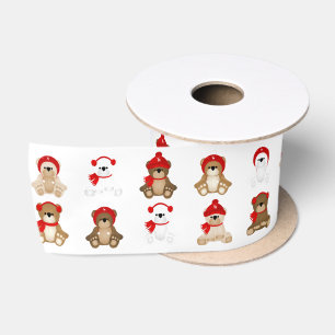 Ruban En Satin Nounours de Noël Casquettes d'hiver