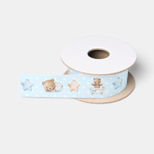 Ruban En Satin Nounours en peluche bleu mignon