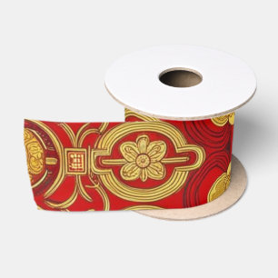 Ruban En Satin Nouvelle année lunaire moderne motif asiatique mod