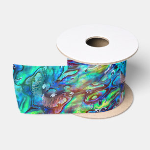 Ruban En Satin Nouvelle-Zélande Abalone Paua Shell Motif 1
