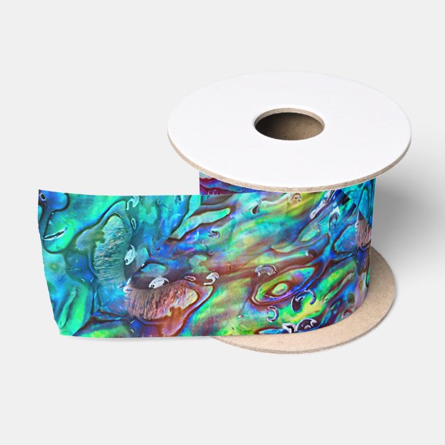 Ruban En Satin Nouvelle-Zélande Abalone Paua Shell Motif 1 (Bobine)