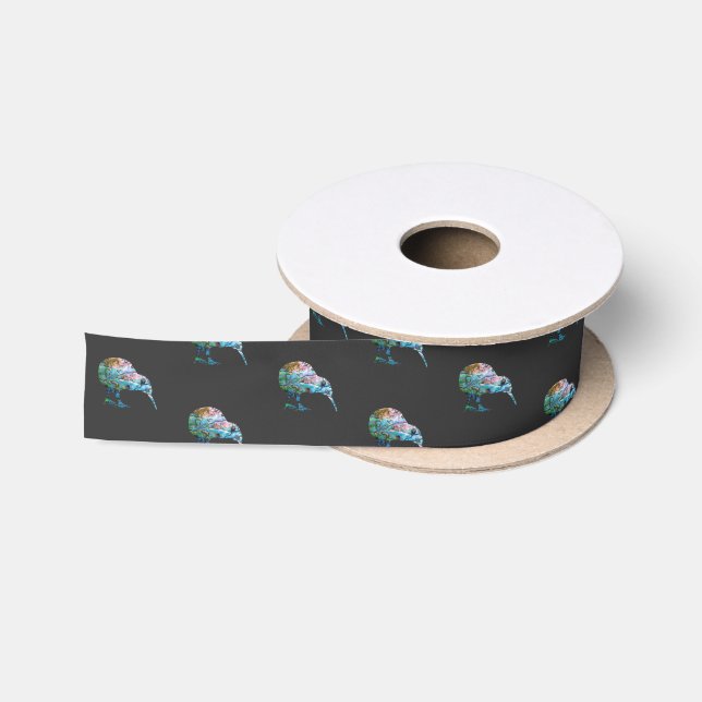 RUBAN EN SATIN NOUVELLE-ZÉLANDE KIWI SIMPLE PAUA (Bobine)