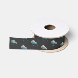 RUBAN EN SATIN NOUVELLE-ZÉLANGE KIWI SIMPLE PAUA