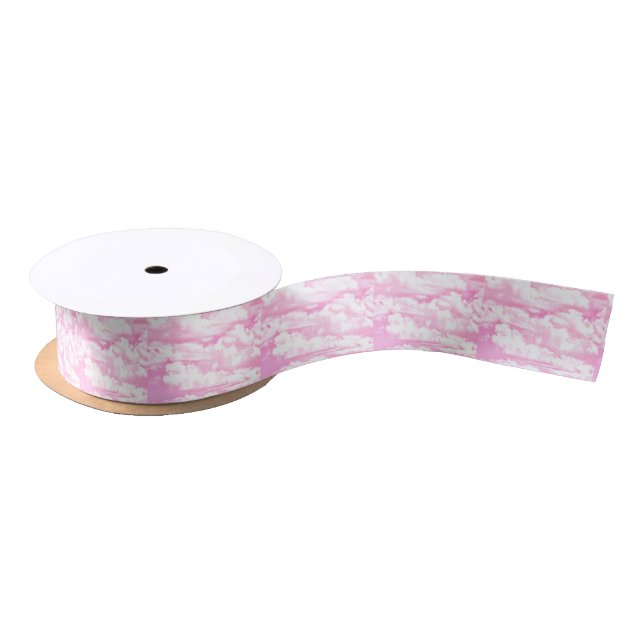 Ruban En Satin Nuages de pastel de roses indien (Bobine)
