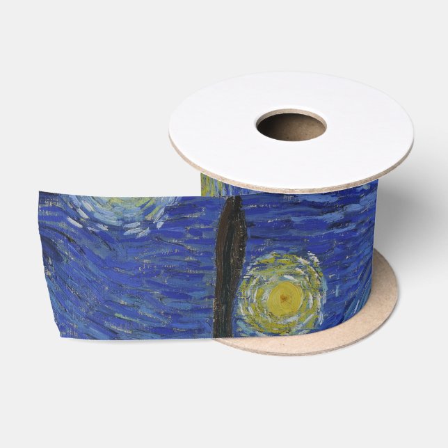 Ruban En Satin "Nuit étoilée" par Van Gogh (Bobine)