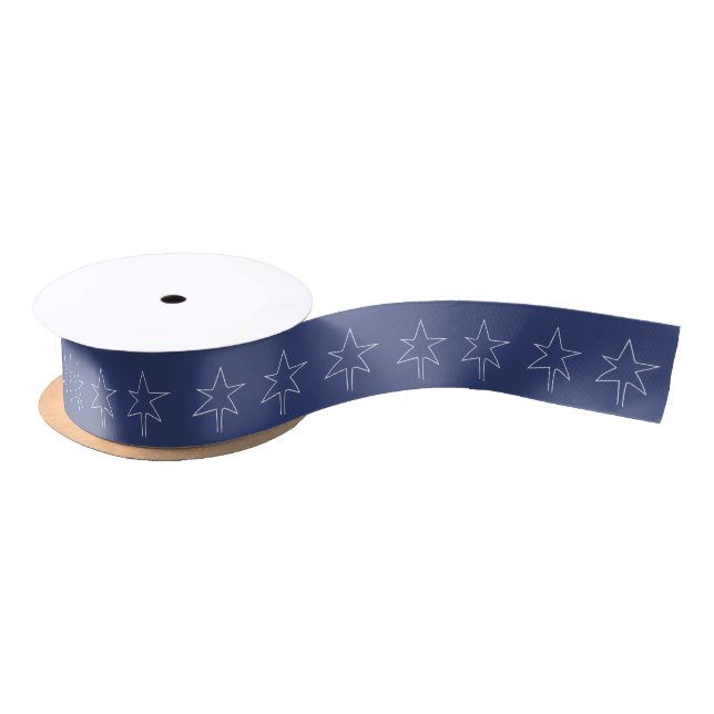 Ruban En Satin Nuit royale du Star de Noël (Bobine)