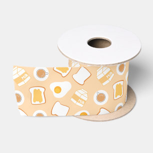 Ruban En Satin Oeuf, Pain, Lait, Café Petit Déjeuner Motif
