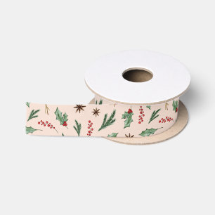 Ruban En Satin Oh Deer Crème de verdure hivernale