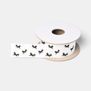 Ruban En Satin Oiseau Art Flying Puffins