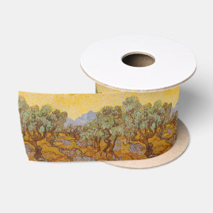 Ruban En Satin Oliviers de Van Gogh Ciel Soleil Jaune