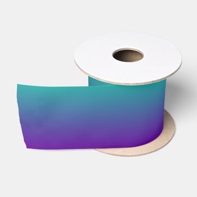 Ruban En Satin Ombre violet turquoise et violette (Bobine)