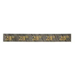 Ruban En Satin Or Faux/Imitation "28ème" Numéro d'événement (Rust
