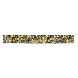 Ruban En Satin Or fleurit sur noir