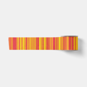 Ruban En Satin Orange rouge jaune rayures