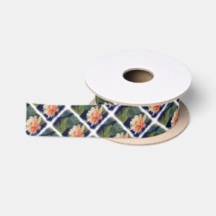 RUBAN EN SATIN ORANGE WATER LILY RIBBON