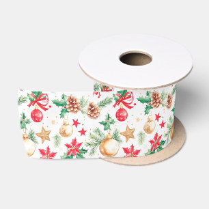 Ruban En Satin Ornements de Noël festifs