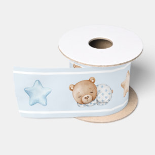 Ruban En Satin Ours bleu Teddy