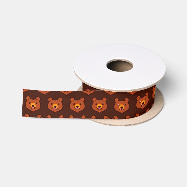 Ruban En Satin Ours Brown de Kawaii (Bobine)