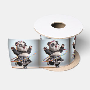 Ruban En Satin Ours De Panda Avec Hula Hoop