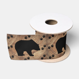 Ruban En Satin Ours Noir Et Paniers Ours