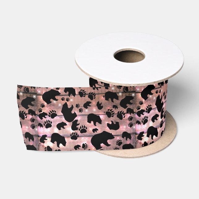Ruban En Satin Ours Noir Patrouilles D'Ours Noir (Bobine)