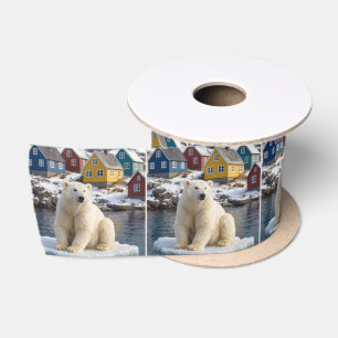 Ruban En Satin Ours polaire du Groenland sur une banquise