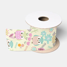 Ruban En Satin Owl Pastel Yellow  