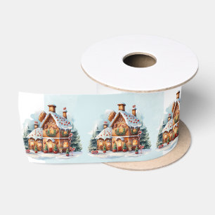 Ruban En Satin Pain d'épices Maison de Noël Satin Ribbon