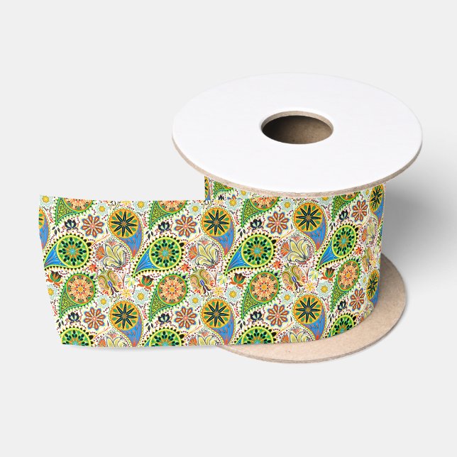 Ruban En Satin Paisley (Bobine)