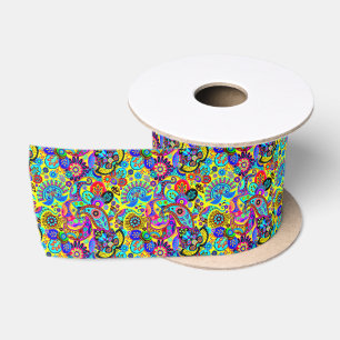 Ruban En Satin paisley floral brillant