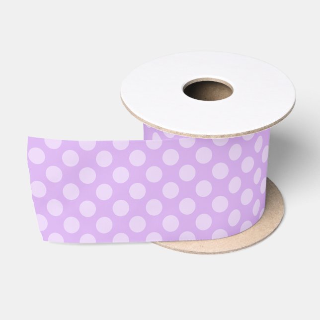 Ruban En Satin Pale Lavender Polka Dot (Bobine)