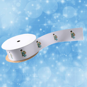 Ruban En Satin Palette de peintre de dame d'artiste victorienne v