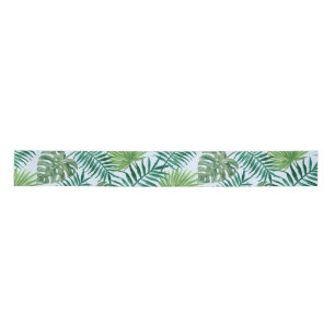 Ruban En Satin Palmier Tropical Feuille Motif vert