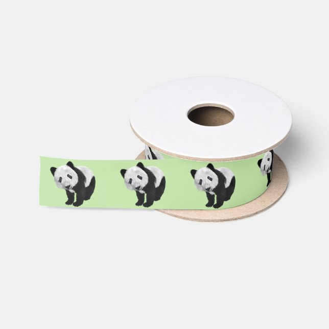 Ruban En Satin Panda Cub Green (Bobine)