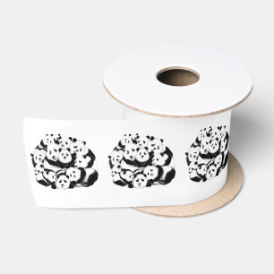 Ruban En Satin Pandas Family Ribbon Love - Peinture
