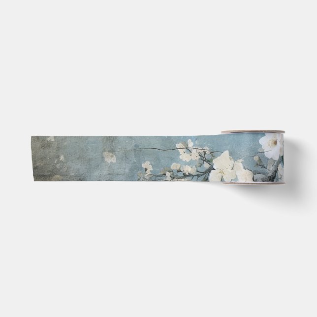 Ruban En Satin Panneau de Chinoiserie en bleu dépoli - Personnali (Devant)