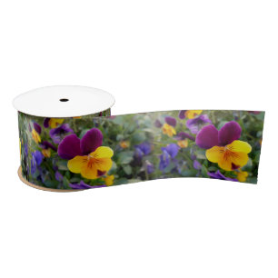 Ruban En Satin Pansies lumineuses