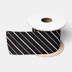 Ruban En Satin Papier cadeau à rayures noires et roses