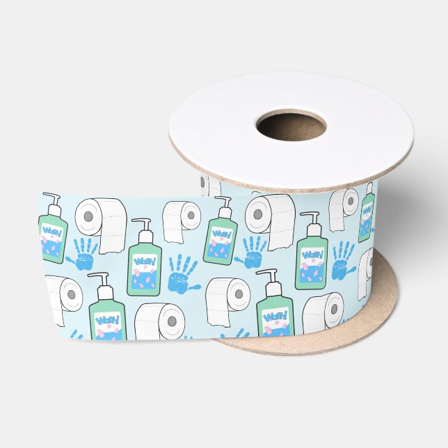 Ruban En Satin Papier de toilette et Motif d'assainissement des m (Bobine)