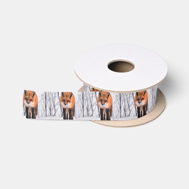 Ruban En Satin papier d'emballage de renard d'hiver, enveloppe de (Bobine)