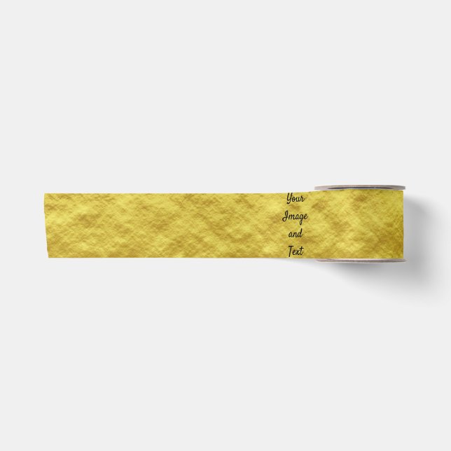 Ruban En Satin Papier doré de luxe personnalisé (Devant)