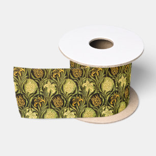Ruban En Satin Papier peint Tulipe et Lys vert de William Morris