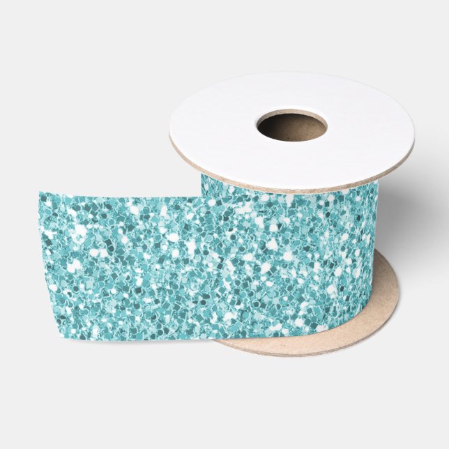 Ruban En Satin Parties scintillant Aqua Glitz     (Bobine)