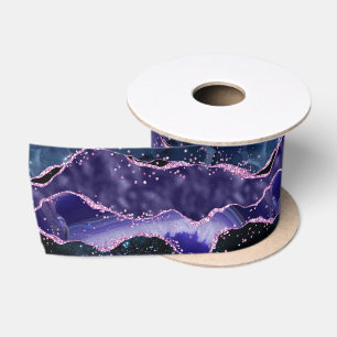 Ruban En Satin Parties scintillant bleue et violet marine Agate m