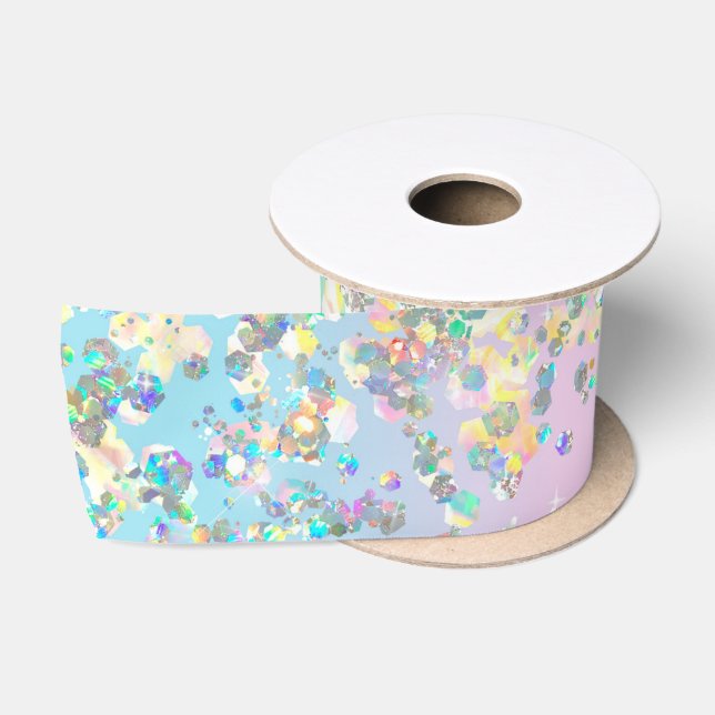 Ruban En Satin Parties scintillant holographique Unicorn (Bobine)